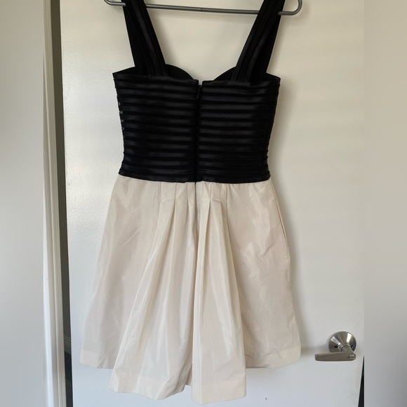 BCBG MaxAzria Black & White A-Line Mini Party Dress, Sz 4 - Picture 3 of 6